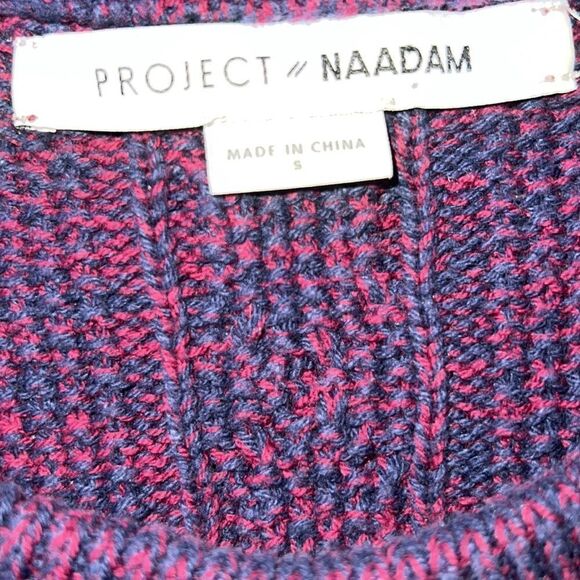 PROJECT NAADAM Anthro Marbled Cable Knit Cold Shoulder Sweater-S - Picture 6 of 8
